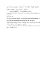 KẾ TOÁN HOẠT ĐỘNG NGHIỆP VỤ TÀI CHÍNH VÀ BẤT THUỜNG