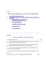 ĐỐI TƯỢNG, NHIỆM VỤ,CƠ CẤU CỦA MÔN HỌC