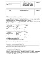 KT HỌC KỲ I - TIẾNG ANH 6