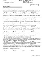 Đề luyện thi đại học  môn vật lý học kì 1