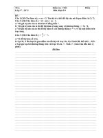 Đề kiểm tra 1 tiết C.2 ĐS 9