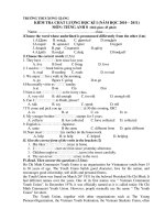 đề thi học kỳ 1 năm 2010 - 2011