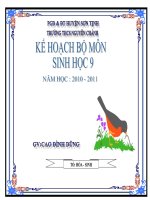 Kế hoạch bộ môn sinh 9