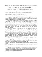 THỰC TẾ TỔ CHỨC CÔNG TÁC KẾ TOÁN CHI PHÍ  SẢN XUẤT  VÀ TÍNH GIÁ THÀNH SẢN PHẨM  XÂY LẮP TẠI CÔNG TY  XÂY DỰNG SÔNG ĐÀ 8