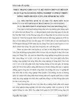 THỰC TRẠNG CHO VAY VÀ KẾ TOÁN CHO VAY HỘ SẢN XUẤT TẠI NGÂN HÀNG NÔNG NGHIỆP VÀ PHÁT TRIỂN NÔNG THÔN HUYỆN VĂN LÂM TỈNH HƯNG YÊN