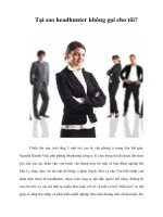 Tại sao headhunter không gọi cho tôi?