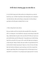 10 lỗi tâm lý thường gặp của nhà đầu tư