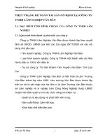 THỰC TRẠNG KẾ TOÁN TÀI SẢN CỐ ĐỊNH TẠI CÔNG TY TNHH LÂM NGHIỆP VĂN BÀN