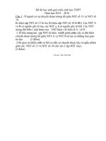 Đề thi HSG môn sinh tỉnh năm học 2015 - 2016