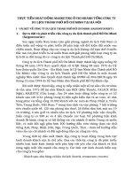 THỰC TIỄN HOẠT ĐỘNG MARKETING Ở CHI NHÁNH TỔNG CÔNG TY DU LỊCH THÀNH PHỐ HỒ CHÍ MINH TẠI HÀ NỘI