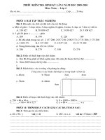 Đề+ĐA KTĐK lần 1- Toán 4