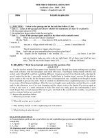 KT HKI TIẾNG ANH 10 ( ĐỀ + ĐÁP ÁN + MA TRẬN )