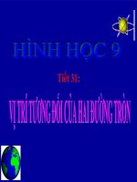 Tiết 30:Vị trí tương đối của hai đường tròn