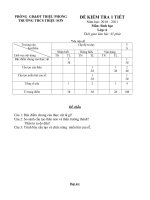 Đề kiểm tra 1 tiết có ma trận