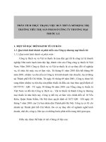 PHÂN TÍCH THỰC TRẠNG VIỆC DUY TRÌ VÀ MỞ RỘNG THỊ TRƯỜNG TIÊU THỤ SẢN PHẨM Ở CÔNG TY THƯƠNG MẠI THUỐC LÁ