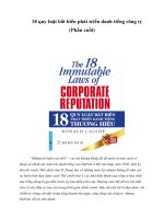 18 quy luật bất biến phát triển danh tiếng công ty (Phần cuối)