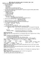 đề cương ôn tập học kỳ 1 hóa 8 (2010-2011)