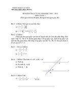 ĐỀ THI 8 TUẦN MÔN TOÁN 7 CÓ HD CHẤM