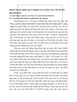 PHÂN TÍCH  HIỆU QUẢ SXKD CỦA CÔNG TY CẤP NƯỚC HẢI PHÒNG