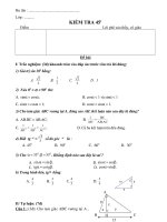 Kiểm tra hình học 9 chương I (có đáp án)