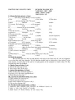 ĐỀ THI HKI ANH 7 TB