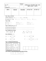 KTCKI-TOÁN -LỚP 1