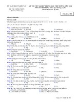 Đề thi chính thức kỳ thi tốt nghiệp THPT 2010 môn Hóa - Giáo dục thường xuyên (Mã đề thi 182)