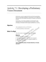 Activity 7.1: Developing a Preliminary Vision Document
