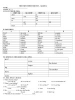 ĐỀ KIỂM TRA HKI - K 4