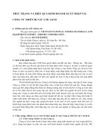 THỰC TRẠNG VÀ HIỆU QUẢ KINH DOANH XUẤT NHẬP TẠI CÔNG TY THIẾT BỊ VẬT TƯ DU LỊCH