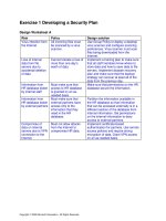 Exercise 1 Developing a Security Plan