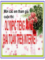 CUỘC THI OLYMPIC TIẾNG ANH & GIẢI TOÁN QUA MẠNG INTERNET