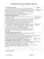 KẾ HOẠCH THÁNG 10 -2010