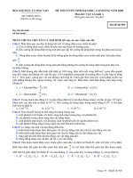 Đề tuyển sinh đại học môn Vật lý khối A - Đề chính thức của Bộ giáo dục 2008 (Mã đề 905)