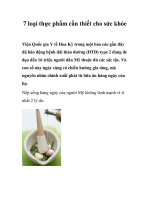 7 loại thực phẩm cần thiết cho sức khỏe