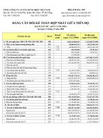 BẢNG CÂN ĐỐI KẾ TOÁN HỢP NHẤT GIỮA NIÊN ĐỘ