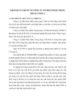 KHÁI QUÁT CHUNG VỀ CÔNG TY CỔ PHẦN DƯỢC PHẨM TRUNG ƯƠNG 2