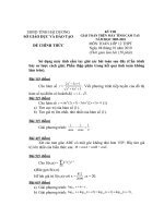 Đề và đáp án casio toán 12 Hải Dương