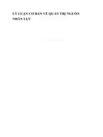LÝ LUẬN CƠ BẢN VỀ QUẢN TRỊ NGUỒN NHÂN LỰC