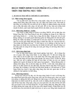 HOÀN THIỆN ĐỊNH VỊ SẢN PHẨM CỦA CÔNG TY TRÊN THỊ TRƯỜNG MỤC TIÊU