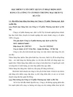 ĐẶC ĐIỂM VÀ TỔ CHỨC QUẢN LÝ HOẠT ĐỘNG BÁN HÀNG CỦA CÔNG TY CỔ PHẦN THƯƠNG MẠI  DỊCH VỤ HÀ TÂY