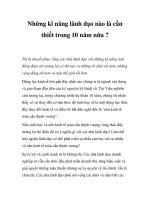 Những kĩ năng lãnh đạo nào là cần thiết trong 10 năm nữa ?