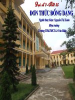 Tiết 55: Đơn thức đồng dạng