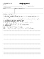 Đề kiểm tra 1 tiết kỳ 1 sinh 6