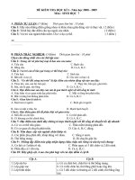 Đề KT Kì I và đáp án Sinh học 7