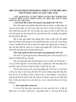 MỘT SỐ GIẢI PHÁP NHẰM HOÀN THIỆN CƠ CHẾ ĐIỀU HÒA VỐN Ở TỔNG CÔNG TY GIẤY VIỆT NAM