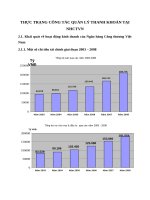 THỰC TRẠNG CÔNG TÁC QUẢN LÝ THANH KHOẢN TẠI NHCTVN