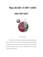 Bạn đã biết về HIV/AIDS như thế nào?