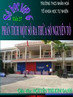 Tiết 27. Phân tích một số ra thừa số nguyên tố
