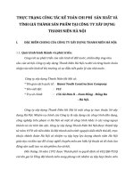 THỰC TRẠNG CÔNG TÁC KẾ TOÁN CHI PHÍ  SẢN XUẤT VÀ TÍNH GIÁ THÀNH SẢN PHẨM TẠI CÔNG TY XÂY DỰNG THANH NIÊN HÀ NỘI